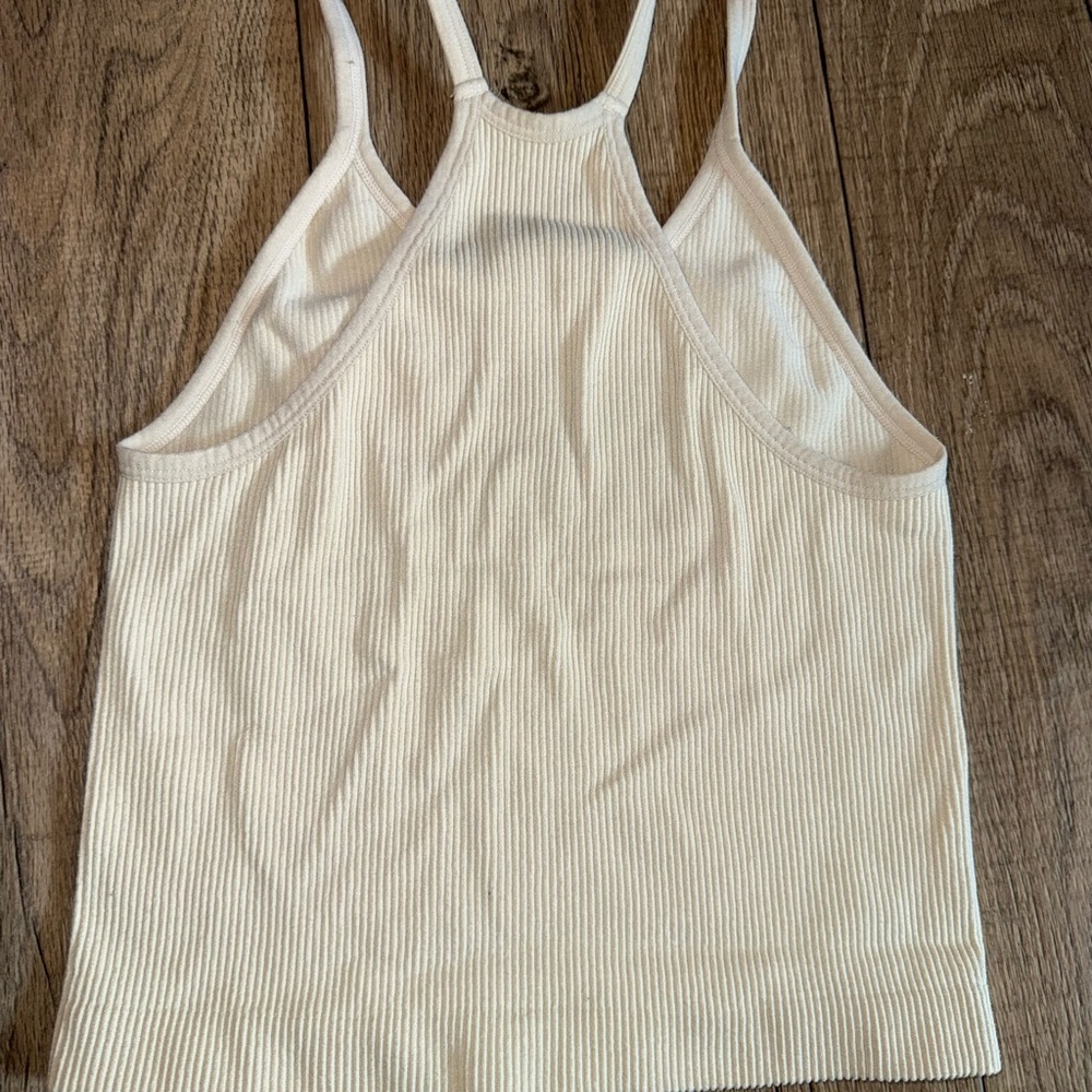 Cream Ribbed Tank Top - Picture 3 of 3